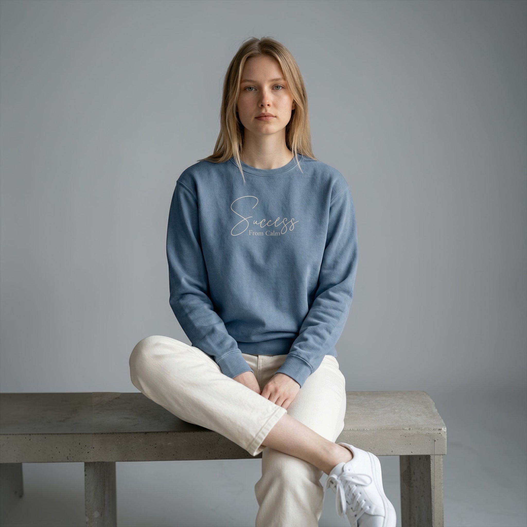 Unisex garment-dyed fleece crewneck sweatshirt